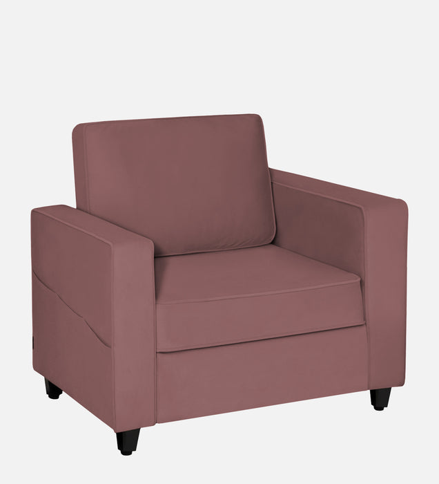 Aristocrat Velvet 1 Seater Sofa in Berry Wine Colour