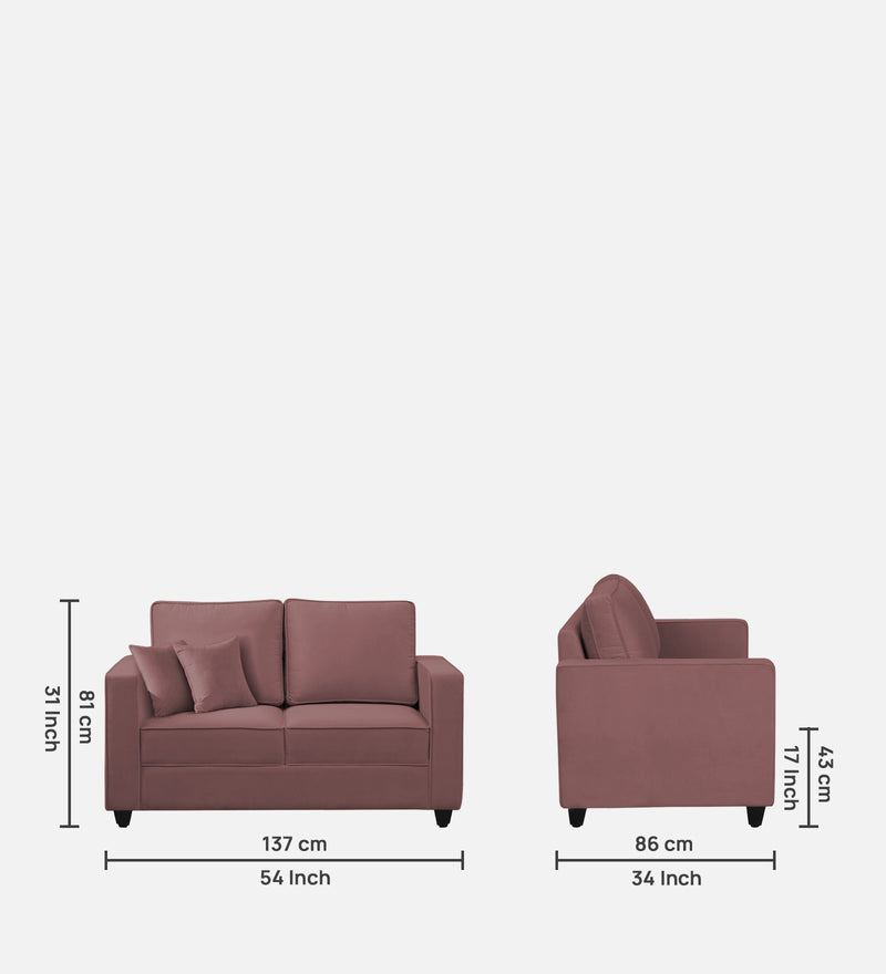 Aristocrat Velvet 2 Seater Sofa in Berry Wine Colour