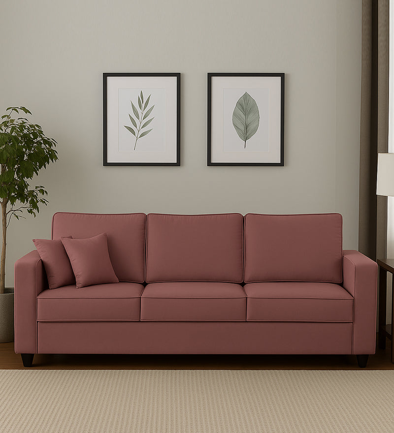 Aristocrat Velvet 3 Seater Sofa in Berry Wine Colour