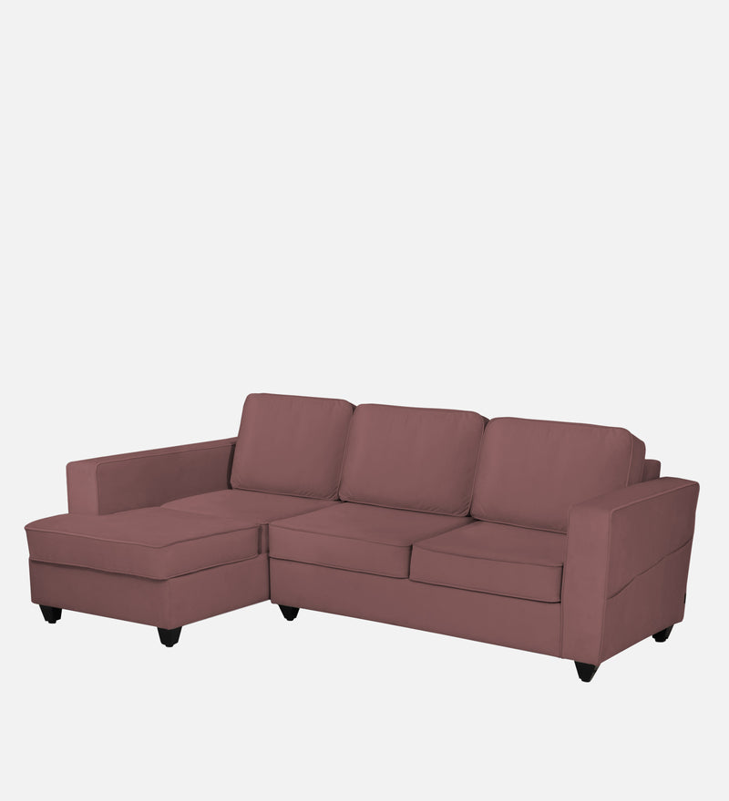 Aristocrat Velvet LHS 5 Seater Sectional Sofa in Berry Wine Colour