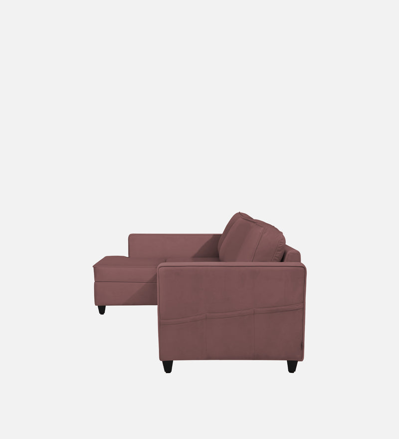Aristocrat Velvet LHS 5 Seater Sectional Sofa in Berry Wine Colour