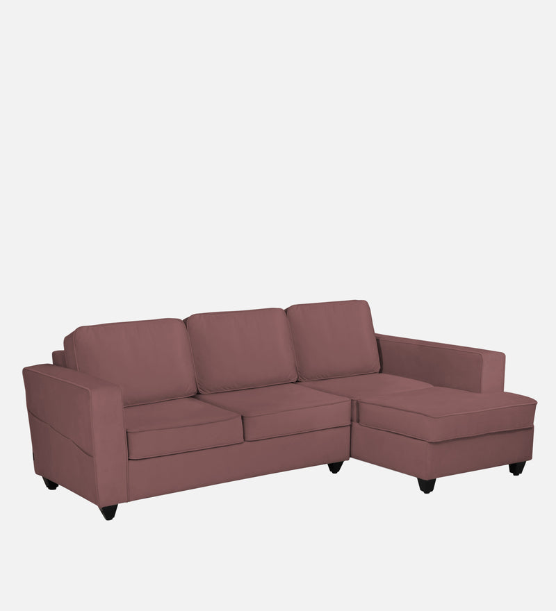 Aristocrat Velvet RHS 5 Seater Sectional Sofa in Berry Wine Colour