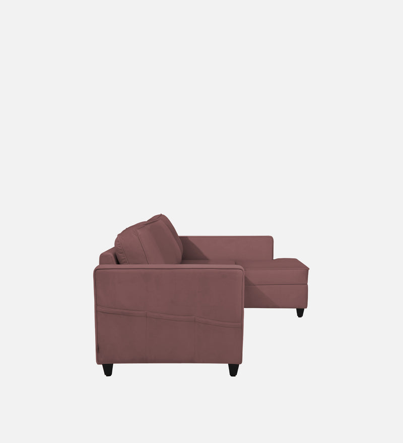 Aristocrat Velvet RHS 5 Seater Sectional Sofa in Berry Wine Colour
