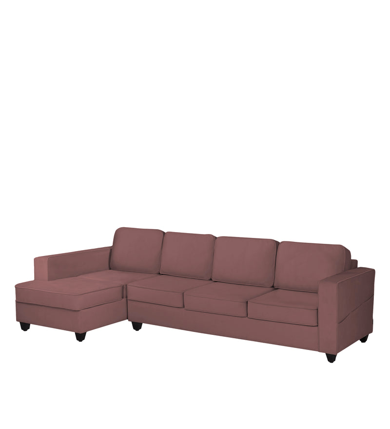 Aristocrat Velvet LHS 6 Seater Sectional Sofa in Berry Wine Colour