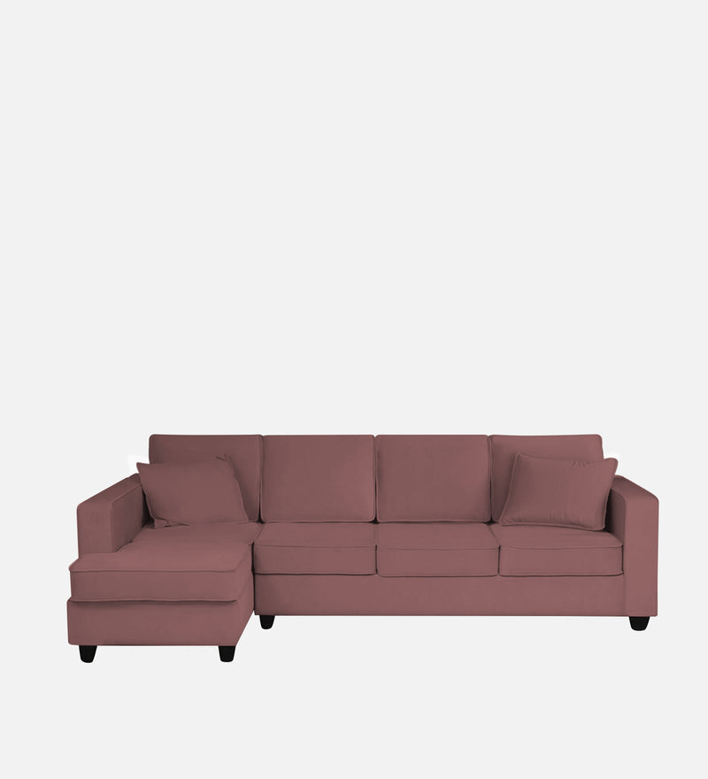 Aristocrat Velvet LHS 6 Seater Sectional Sofa in Berry Wine Colour