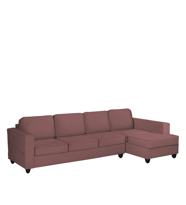 Aristocrat Velvet RHS 6 Seater Sectional Sofa in Berry Wine Colour