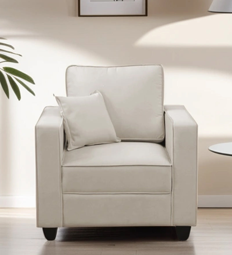 Aristocrat Velvet 1 Seater Sofa in Camel Beige Colour