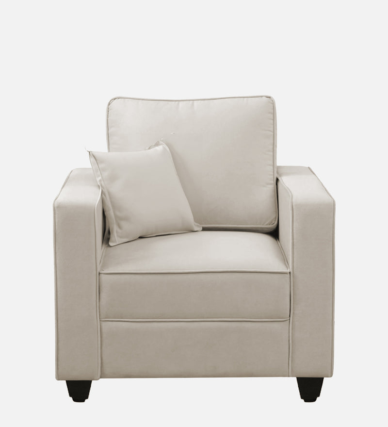 Aristocrat Velvet 1 Seater Sofa in Camel Beige Colour