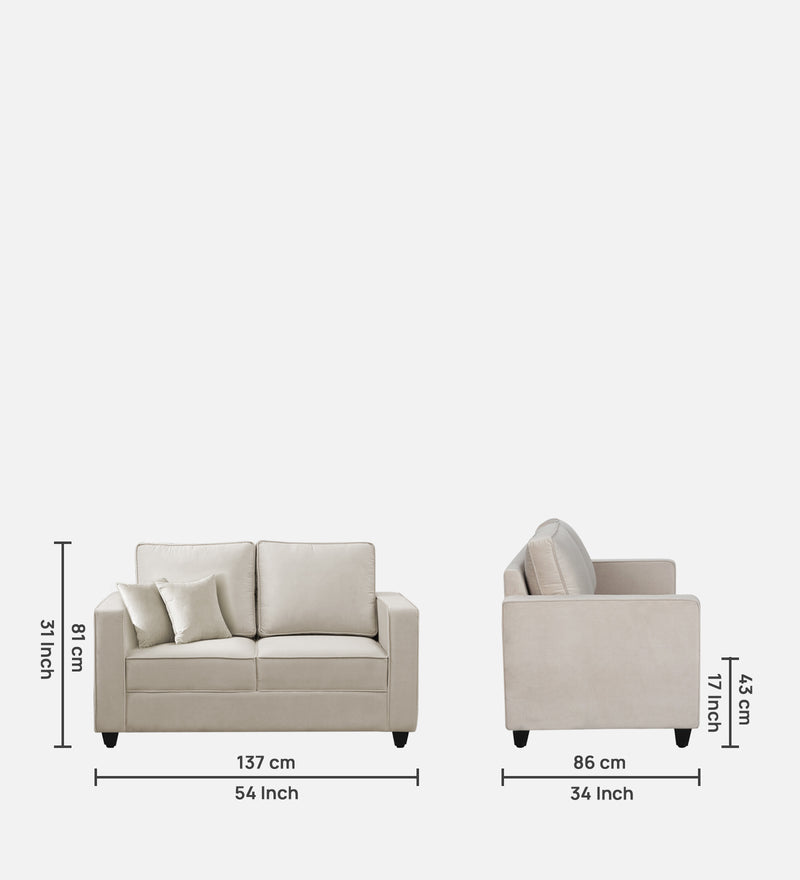 Aristocrat Velvet 2 Seater Sofa in Camel Beige Colour