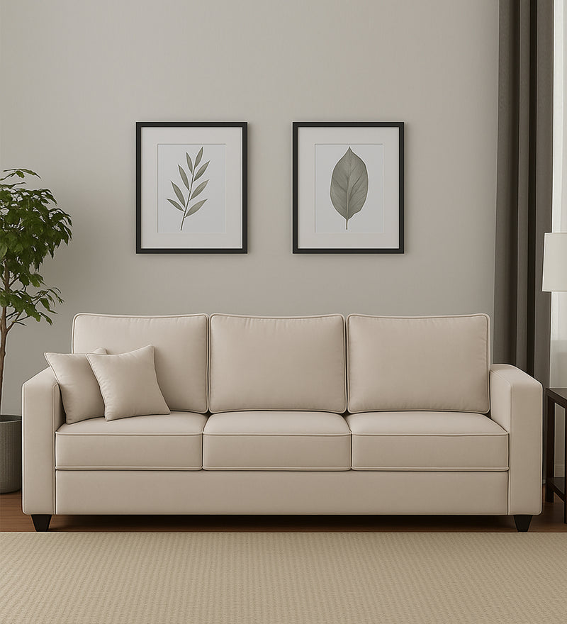 Aristocrat Velvet 3 Seater Sofa in Camel Beige Colour