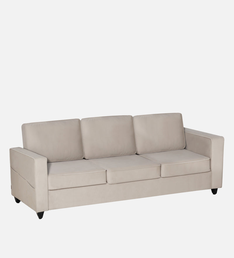 Aristocrat Velvet 3 Seater Sofa in Camel Beige Colour