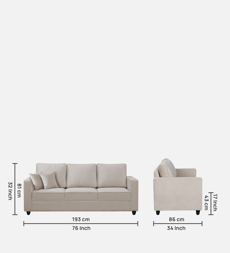 Aristocrat Velvet 3 Seater Sofa in Camel Beige Colour