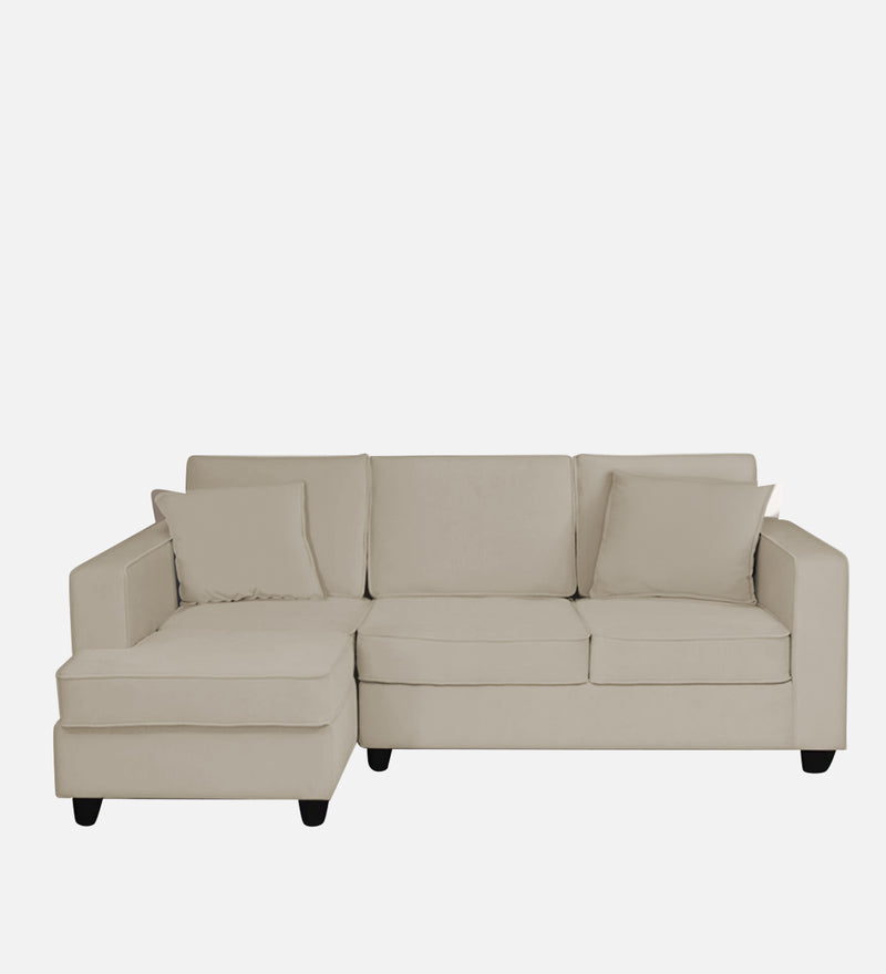Aristocrat Velvet LHS 5 Seater Sectional Sofa in Camel Beige Colour
