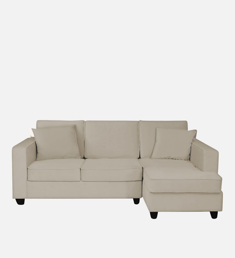 Aristocrat Velvet RHS 5 Seater Sectional Sofa in Camel Beige Colour