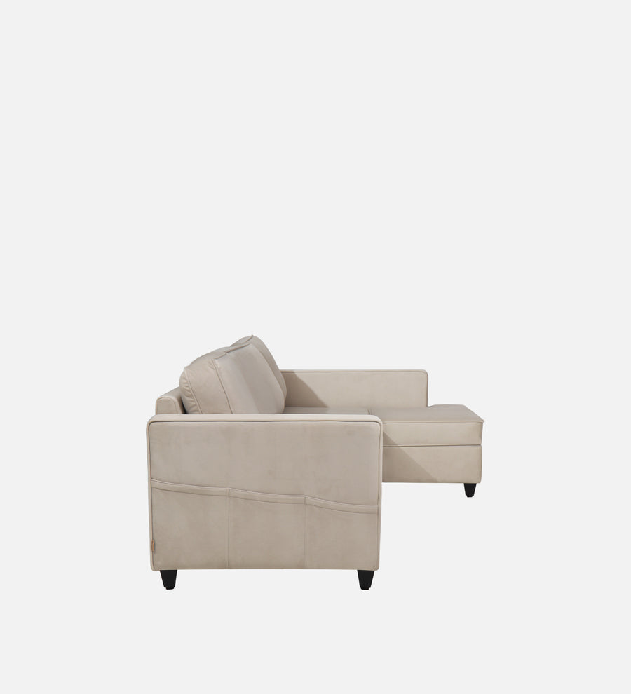 Aristocrat Velvet RHS 5 Seater Sectional Sofa in Camel Beige Colour