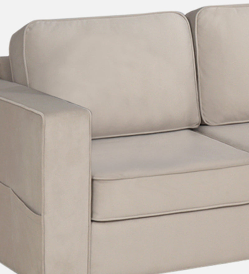 Aristocrat Velvet RHS 5 Seater Sectional Sofa in Camel Beige Colour