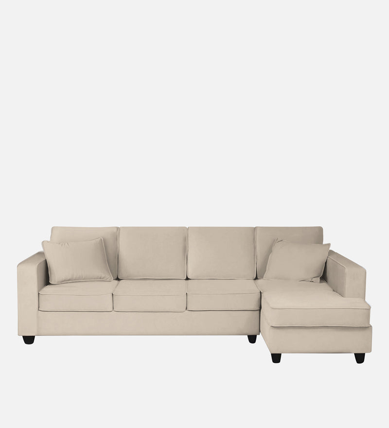 Aristocrat Velvet RHS 6 Seater Sectional Sofa in Camel Beige Colour