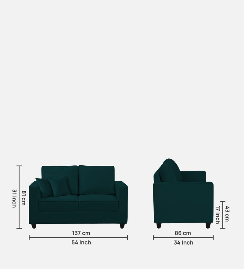 Aristocrat Velvet 2 Seater Sofa in Emerald Green Colour