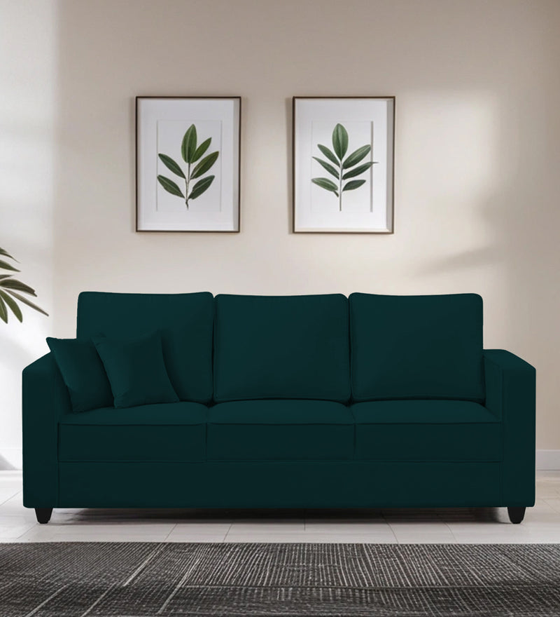 Aristocrat Velvet 3 Seater Sofa in Emerald Green Colour