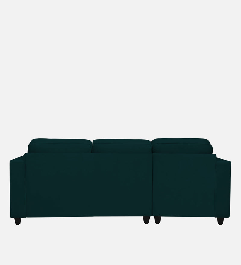 Aristocrat Velvet LHS 5 Seater Sectional Sofa in Emerald Green Colour