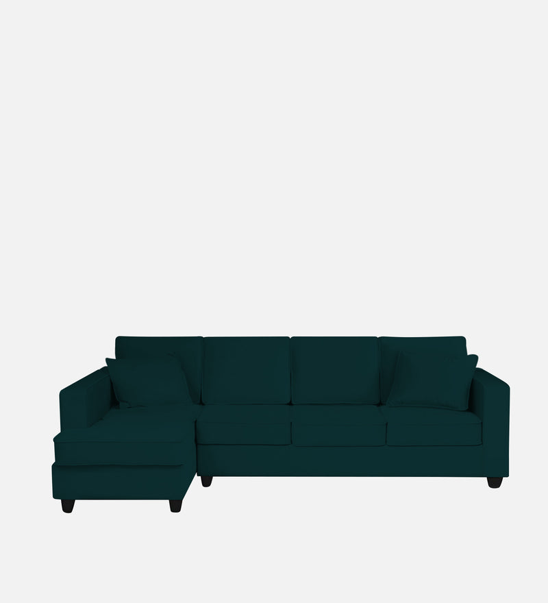 Aristocrat Velvet LHS 6 Seater Sectional Sofa in Emerald Green Colour