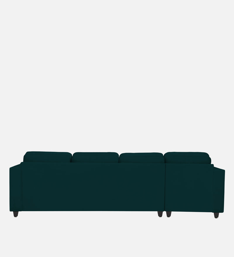 Aristocrat Velvet LHS 6 Seater Sectional Sofa in Emerald Green Colour