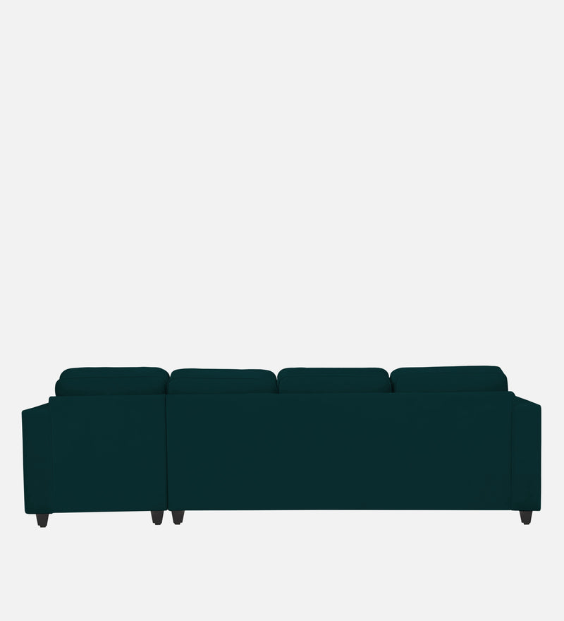 Aristocrat Velvet RHS 6 Seater Sectional Sofa in Emerald Green Colour