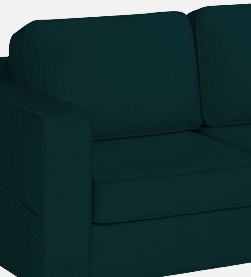 Aristocrat Velvet RHS 6 Seater Sectional Sofa in Emerald Green Colour