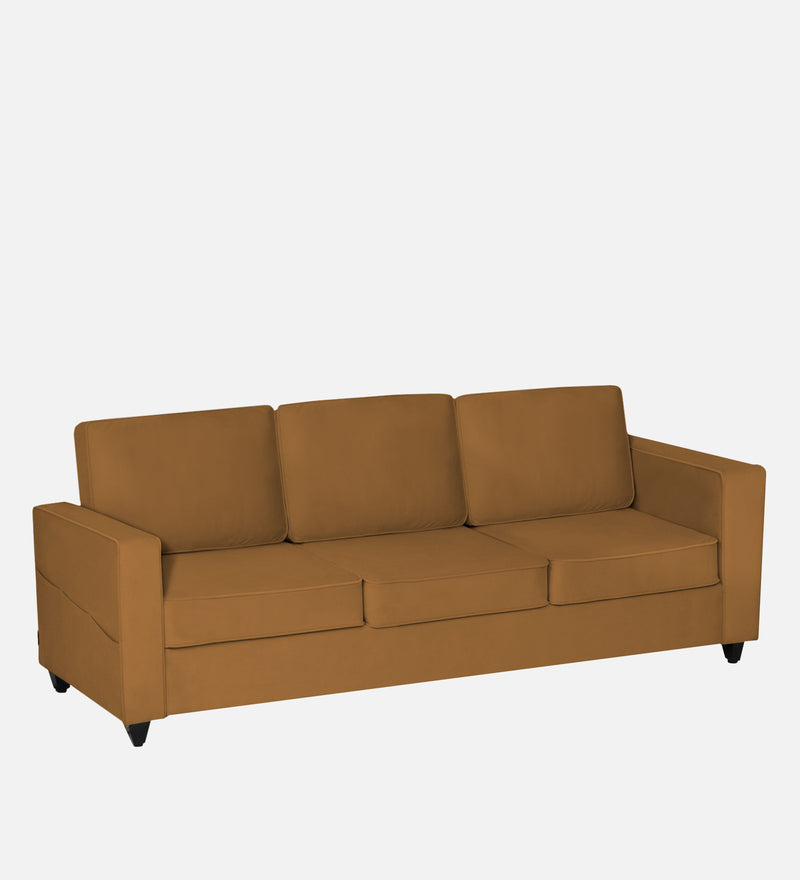 Aristocrat Velvet 3 Seater Sofa in Mocha Colour