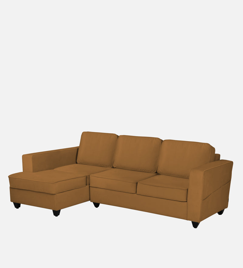 Aristocrat Velvet LHS 5 Seater Sectional Sofa in Mocha Colour