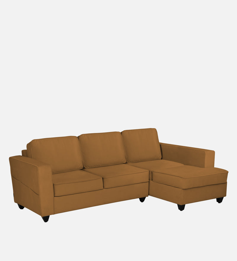 Aristocrat Velvet RHS 5 Seater Sectional Sofa in Mocha Colour