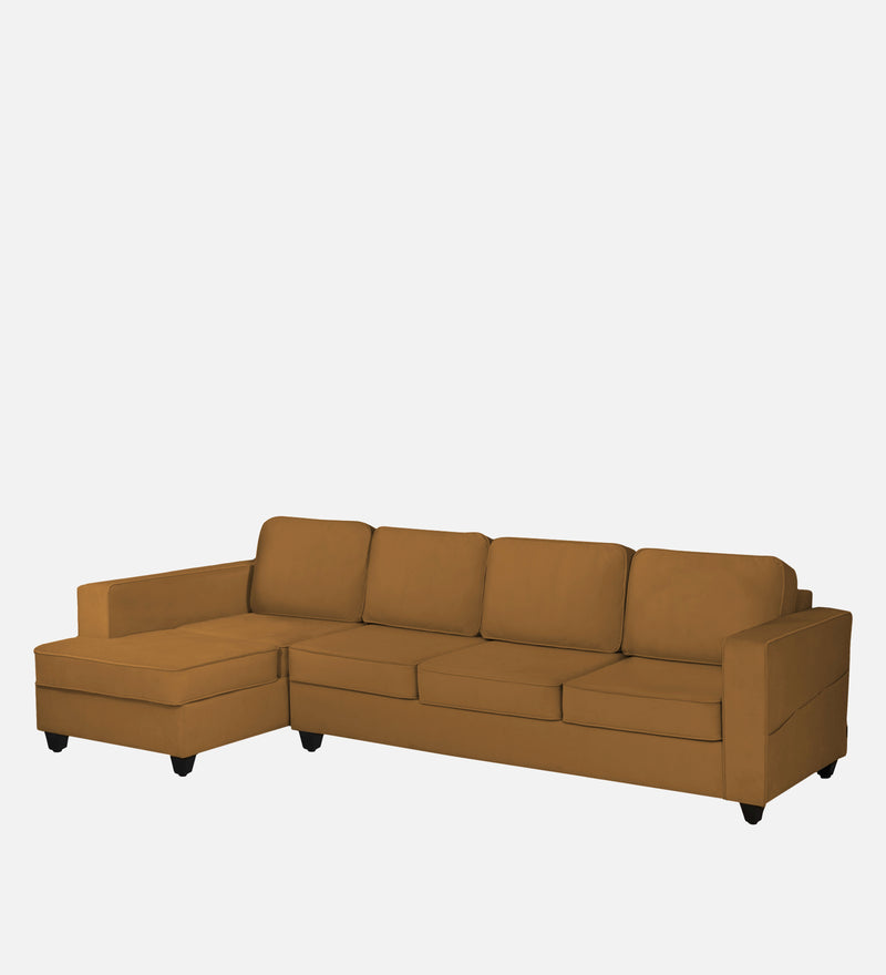 Aristocrat Velvet LHS 6 Seater Sectional Sofa in Mocha Colour