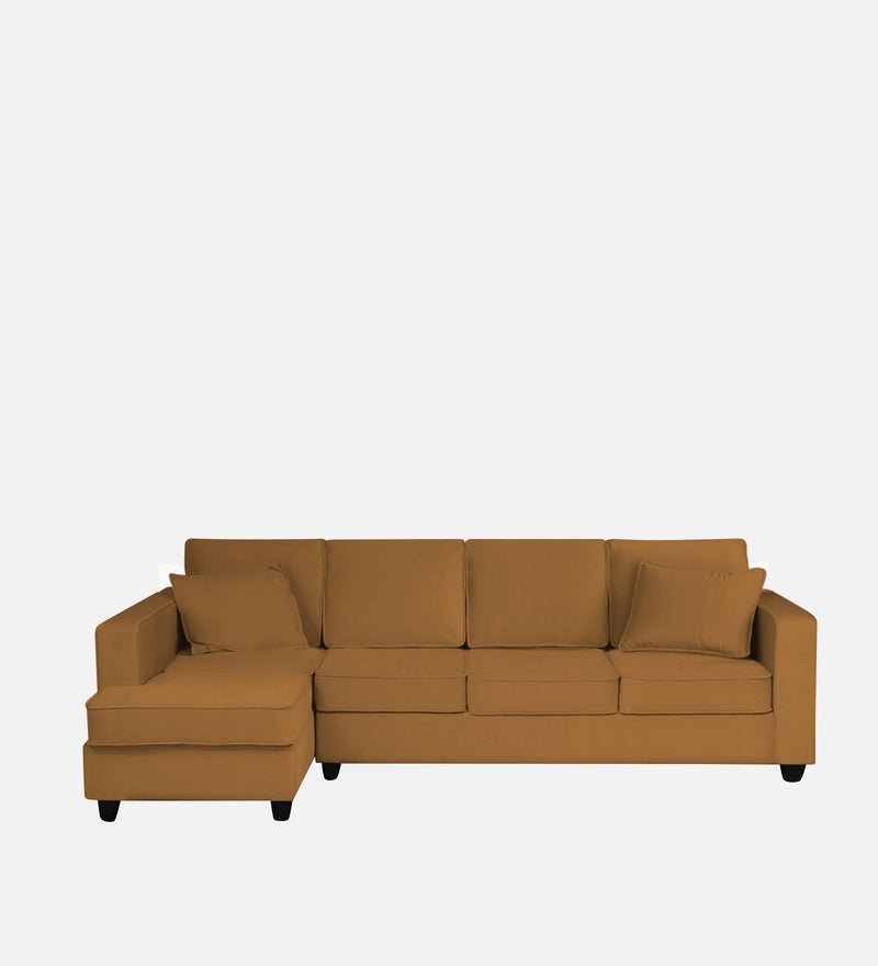 Aristocrat Velvet LHS 6 Seater Sectional Sofa in Mocha Colour