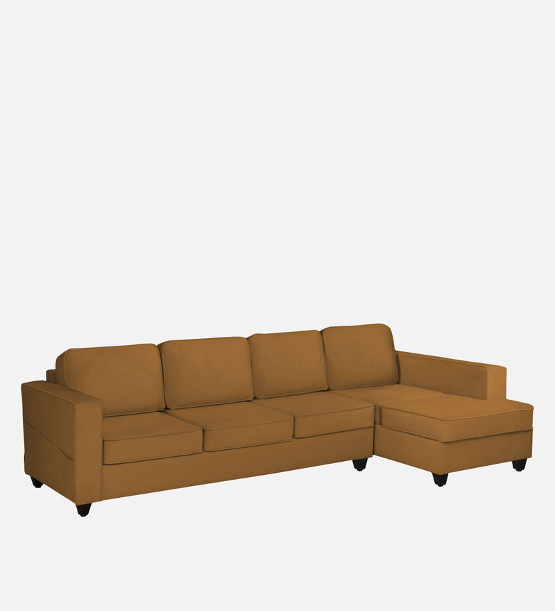 Aristocrat Velvet RHS 6 Seater Sectional Sofa in Mocha Colour