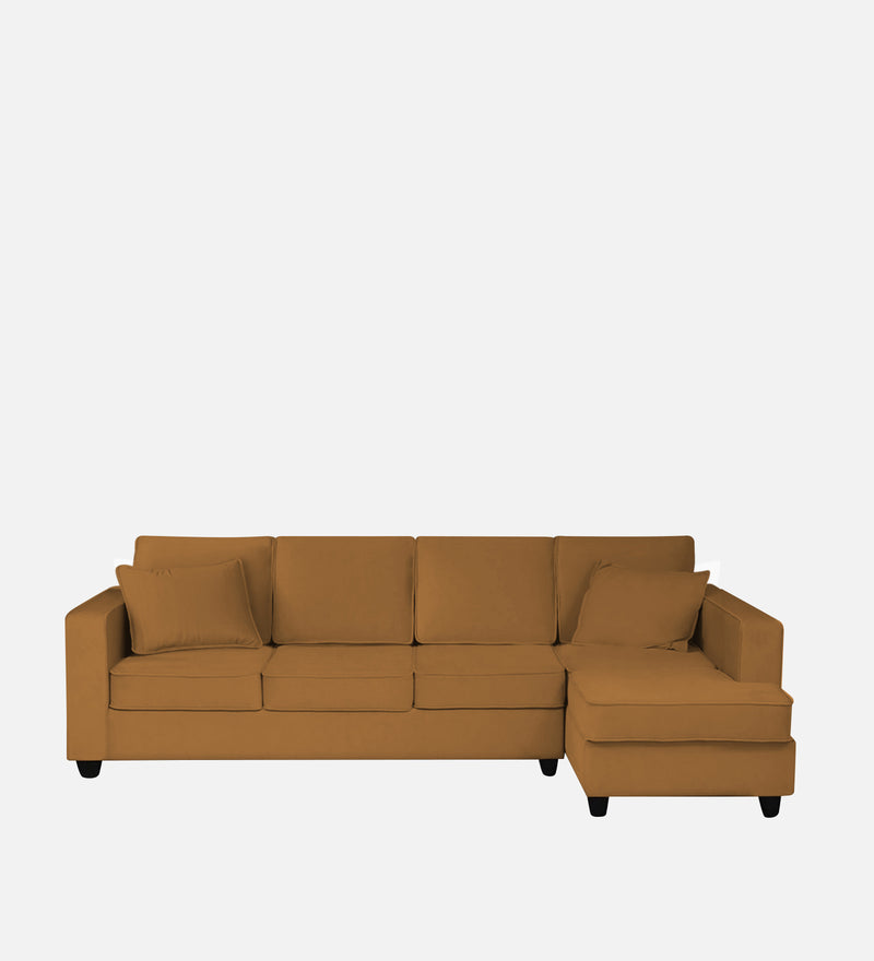 Aristocrat Velvet RHS 6 Seater Sectional Sofa in Mocha Colour
