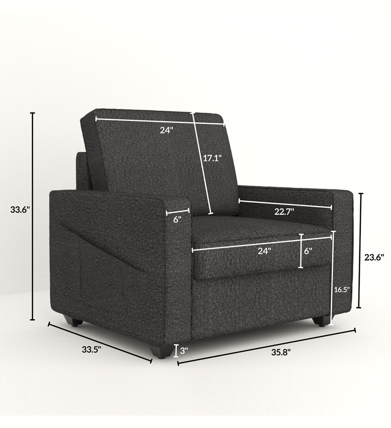 Aristo comfortable Fabric 1 Seater Sofa