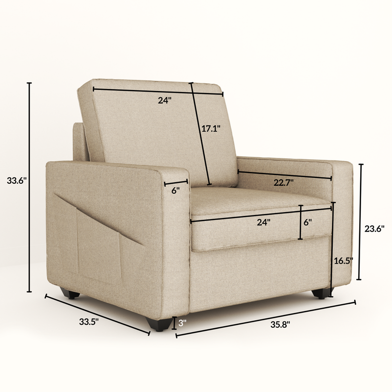 Aristo comfortable Fabric 1 Seater Sofa