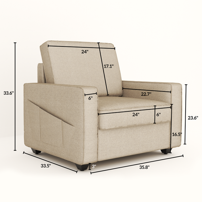 Aristo comfortable Fabric 1 Seater Sofa