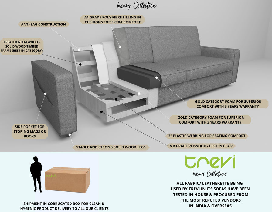 Aristo comfortable Fabric 1 Seater Sofa