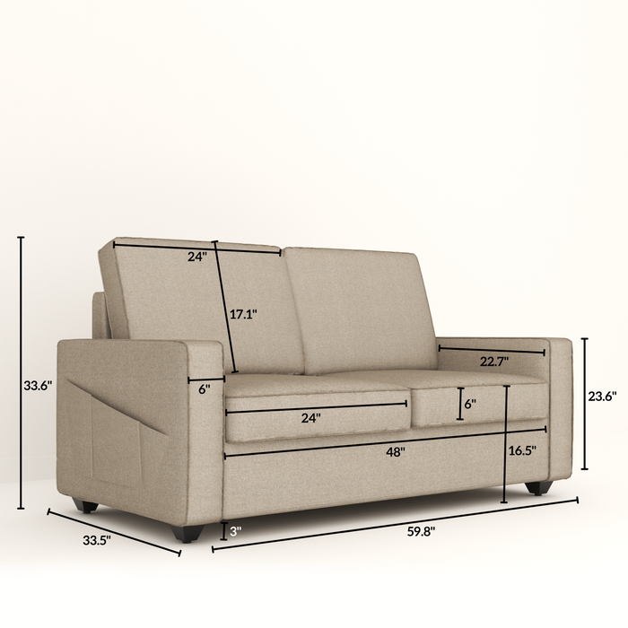 Aristo comfortable Fabric 1 Seater Sofa