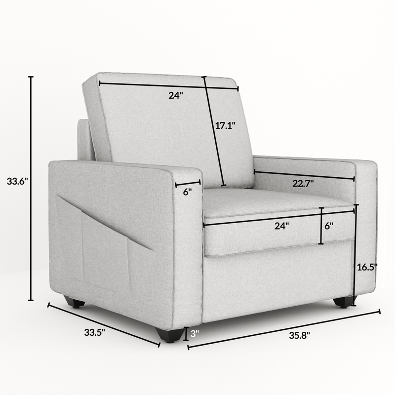 Aristo comfortable Fabric 1 Seater Sofa