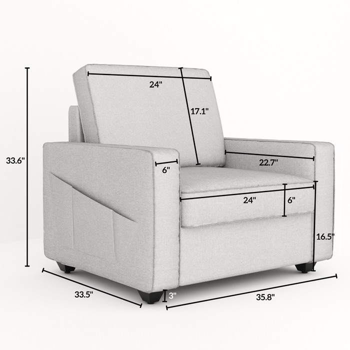 Aristo comfortable Fabric 1 Seater Sofa
