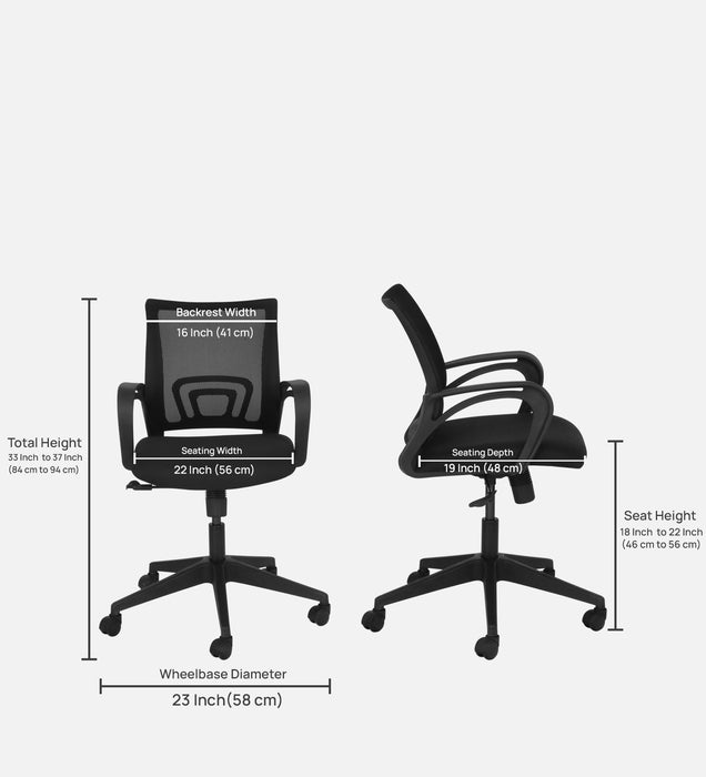 Aspire Ergonomic Office Chair In Black Colour