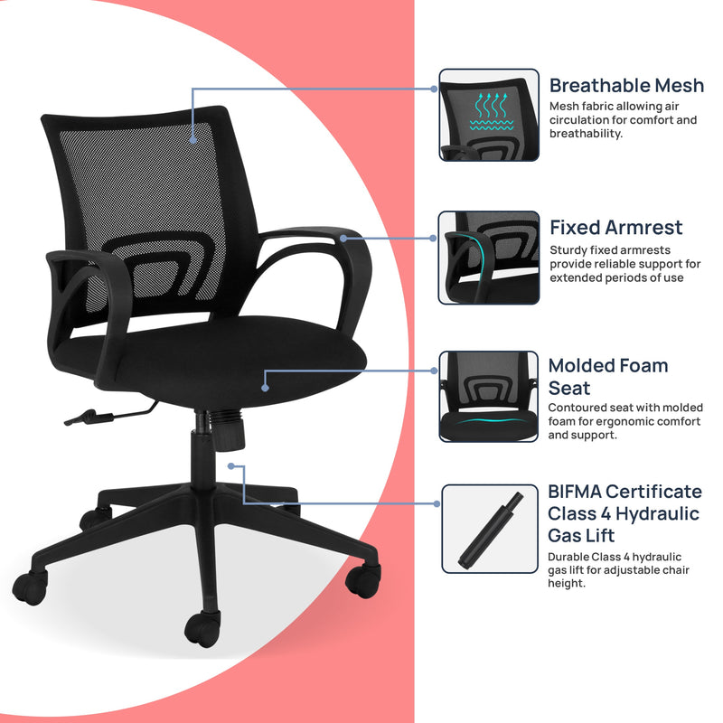 Aspire Ergonomic Office Chair In Black Colour