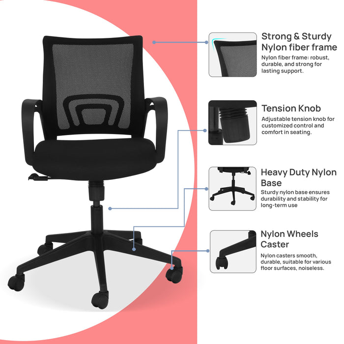 Aspire Ergonomic Office Chair In Black Colour