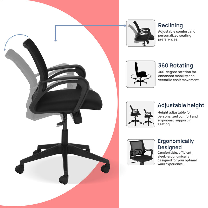 Aspire Ergonomic Office Chair In Black Colour