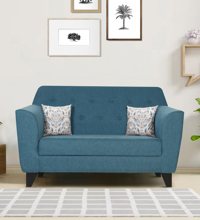 Bali Fabric 2 Seater Sofa In Blue Colour