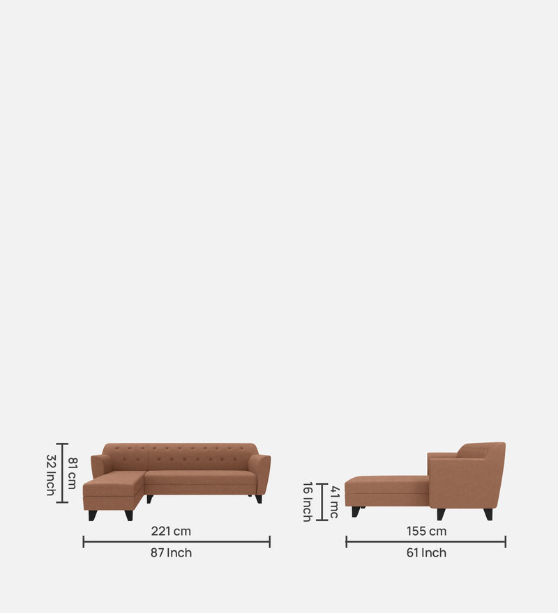 Bali Fabric 6 Seater Sectional Sofa (Left Hand Side)