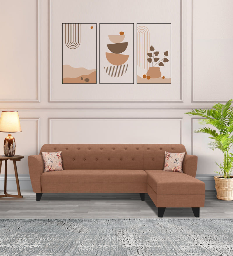 Bali Fabric 6 Seater Sectional Sofa (Right Hand Side) Brown