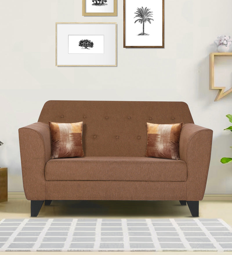 Bali Fabric 2 Seater Sofa In Brown Colour